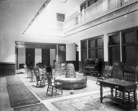 Interior lobby, Willard Hotel, Aitkin Minnesota, 1910
