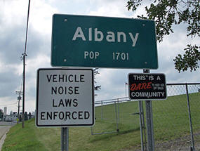 Albany Minnesota population sign