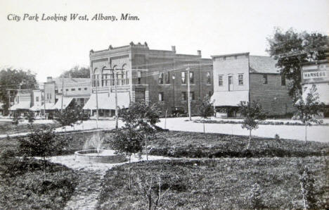 City Park looking west, Albany Minnesota, 1910