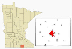 Location of Albert Lea Minnesota