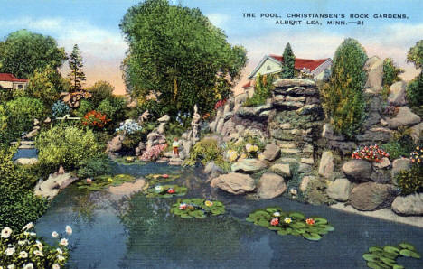 The Pool, Christiansen's Rock Gardens, Albert Lea Minnesota, 1940's