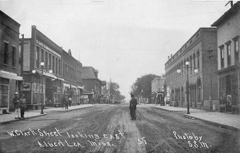 West Clark Street looking East, Albert Lea Minnesota, 1910's