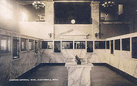 Interior, Farmers National Bank, Alexandria Minnesota, 1914