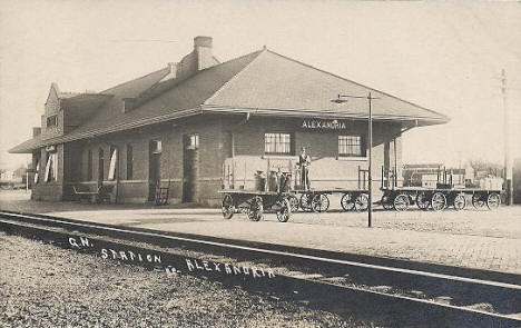 Great Northern Depot, Alexandria Minnesota, 1910's