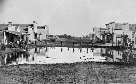 Duck pond on Main Street, Alexandria Minnesota, 1876