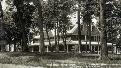 Exterior of Hotel Blake, Three Havens, near Alexandria Minnesota, 1907
