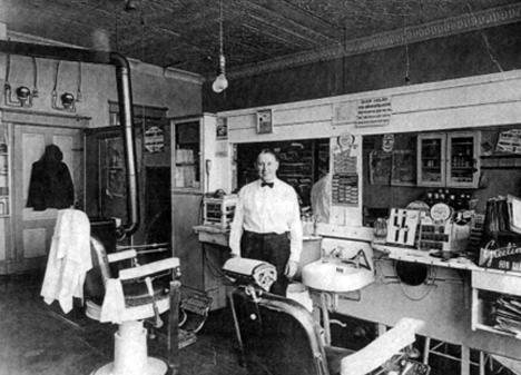 Alvarado Barber Shop, Alvarado Minnesota, 1936