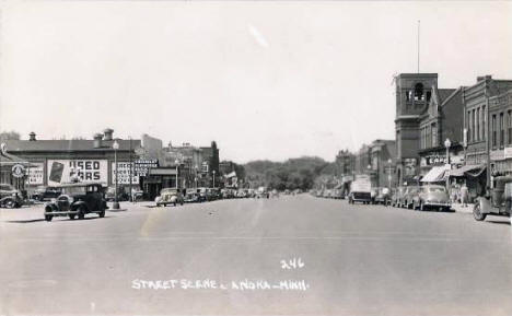 Street scene, Anoka Minnesota, 1940's