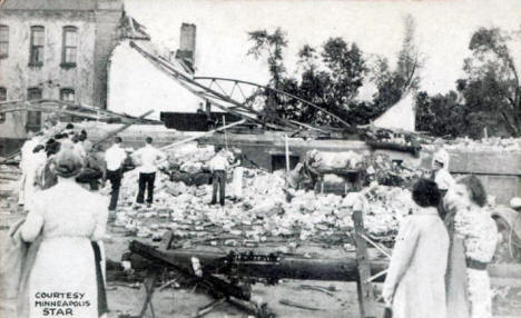 Ruins of the Anoka Armory after tornado hit, June 18, 1939