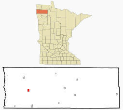 Location of Argyle Minnesota