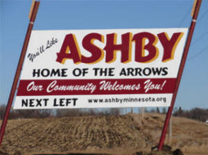 Ashby Minnesota sign