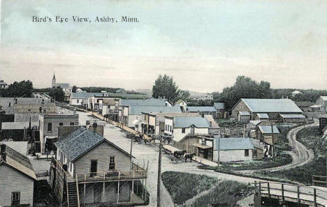 Birds Eye View, Ashby Minnesota, 1909