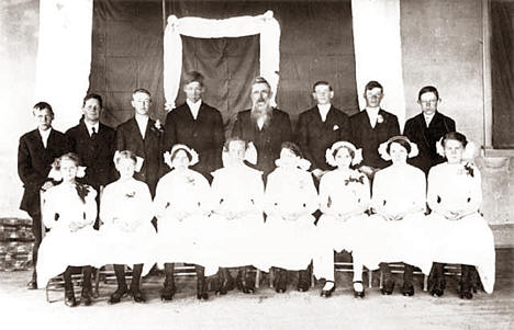 Confirmation class, Bethlehem Lutheran Church, Askov Minnesota, 1912