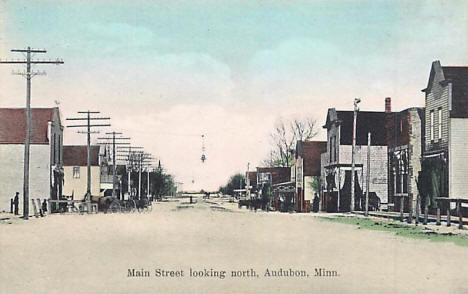 Main Street looking north, Audubon Minnesota, 1908