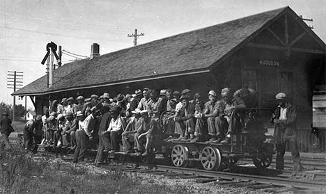 Railway gang workers (Northern Pacific?), Audubon Minnesota, 1920