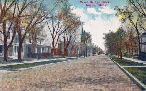 West Bridge Street, Austin Minnesota, 1910's