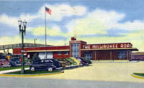 Milwaukee Road Depot, Austin Minnesota, 1953