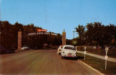 Entrance to Horace Austin State Park, Austin Minnesota, 1959
