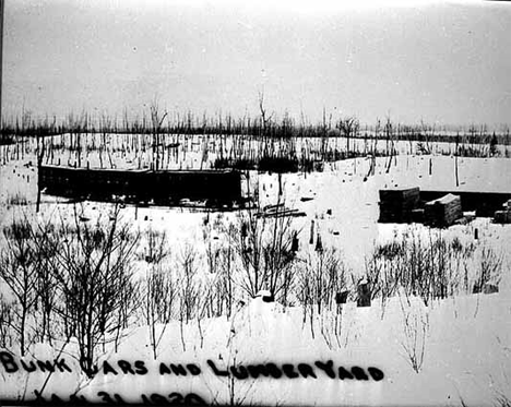 Duluth & Iron Range bunk cars used during building of Sulphur Camp near Babbitt, 1920