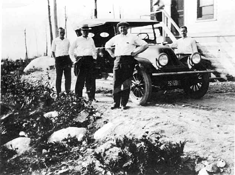 Arrival of first car into Babbitt by road, 1920