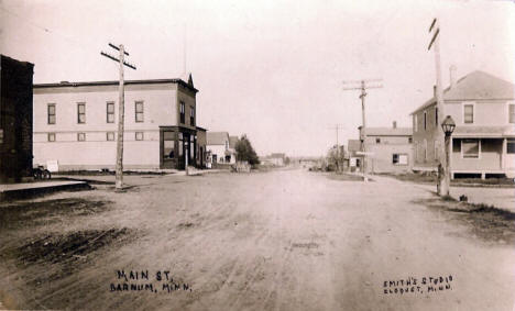 Main Street, Barnum Minnesota, 1910's