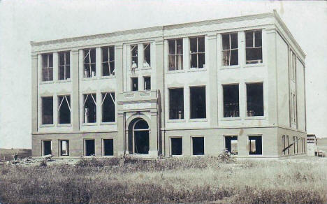 School under construction, Battle Lake Minnesota, 1900's