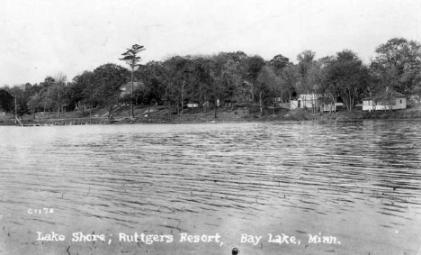 Lakeshore, Ruttgers Resort, Bay Lake Minnesota, 1933