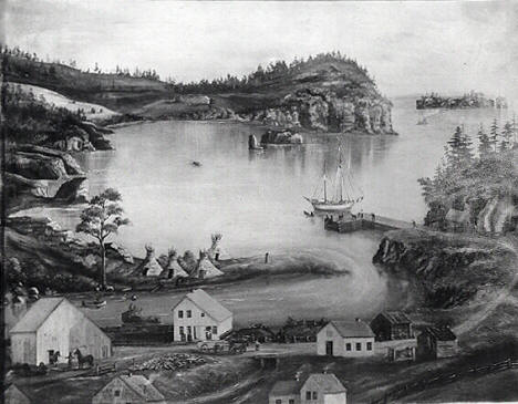 Painting of Beaver Bay Minnesota. 1870
