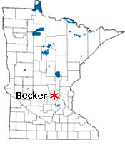 Location of Becker Minnesota