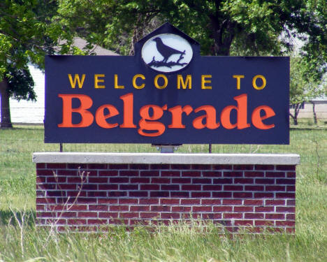 Welcome to Belgrade Minnesota sign, 2009