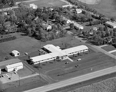 Aerial view, Rest home and surrounding area, Belgrade Minnesota, 1971