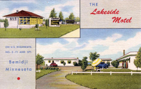 The Lakeside Motel, Bemidji Minnesota, 1950's