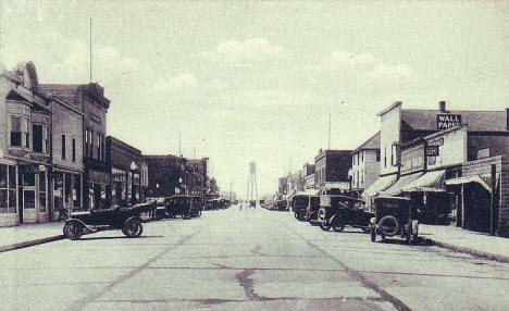 Third Street looking west, Bemidji Minnesota, 1920's