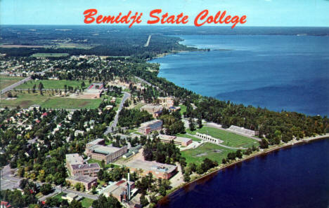 Aerial view, Bemidji State College, Bemidji Minnesota, early 1960's