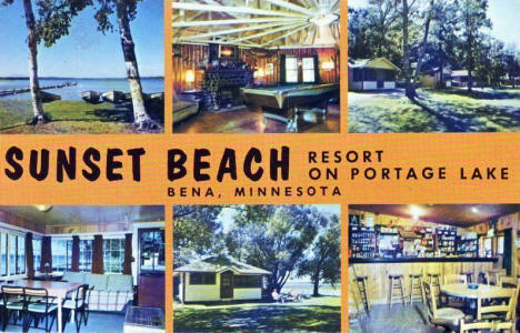 Multiple scenes, Sunset Beach Resort on Portage Lake, Bena Minnesota, 1971