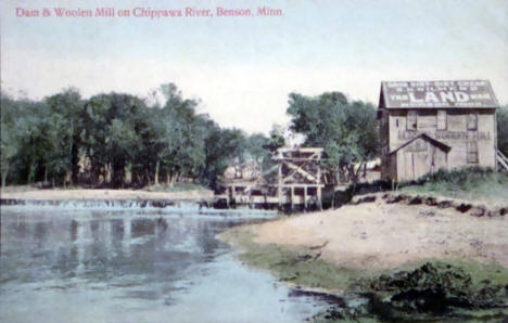 Dam and Woolen Mill on Chippewa River, 1909