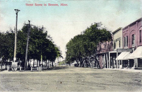 Street scene, Benson Minnesota, 1910's