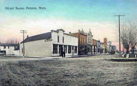 Street scene, Benson Minnesota, 1908