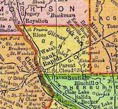 1895 Map of Benton County Minnesota
