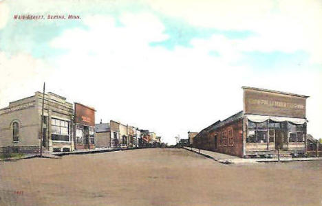 Main Street, Bertha Minnesota, 1909