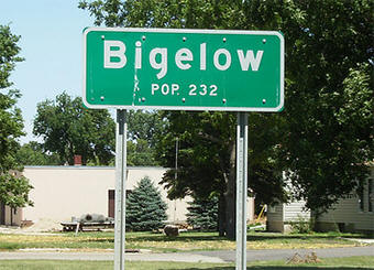 Bigelow Minnesota population sign