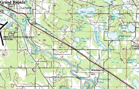 Topographic Map of Blackberry Township, Minnesota