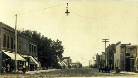 Main Street looking east, Blooming Prairie Minnesota, 1910