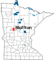 Location of Bluffton Minnesota