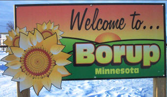 Borup Minnesota welcome sign