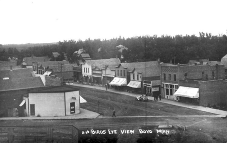 Birds eye view of Boyd Minnesota, 1910's