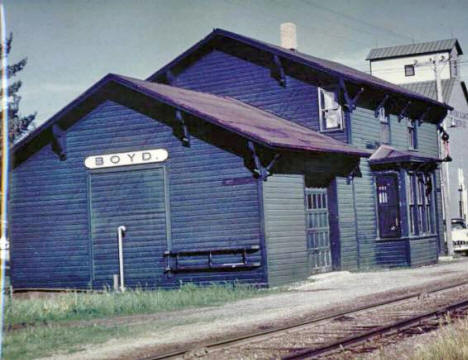 Minneapolis and St. Louis Railroad Depot, Boyd Minnesota, 1950's