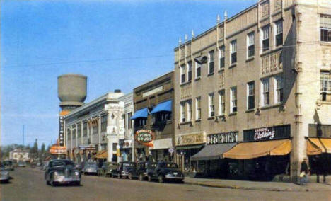 6th Street from Laurel Street, Brainerd Minnesota, 1940's