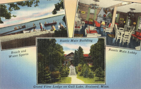 Grand View Lodge on Gull Lake, Brainerd Minnesota, 1950's