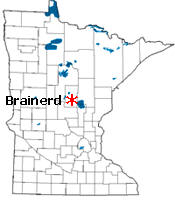 Location of Brainerd Minnesota